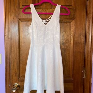 White floral strapless dress. Worn once!